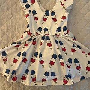 Popsicle Print Kids Dress - Red, Blue, White